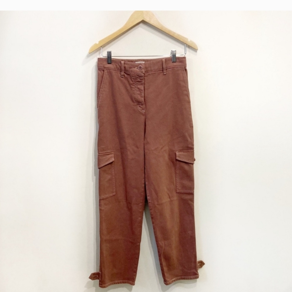 Wilfred Free Modern Cargo Pant Sz 6 High Waisted Ankle Cinched Dusty Clay Brown